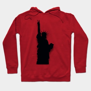 Statue of Liberty Silhouette Peace Sign Hoodie